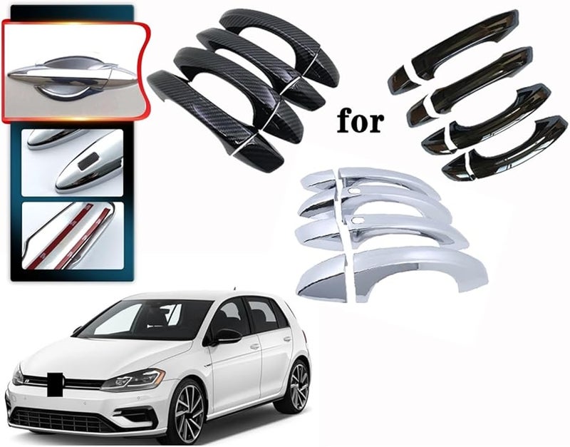 VW Golf MK7 7 2012 2021 أغطية مقابض أبواب السيارات الخارجية واقية من الخدش زخرفية ستايل 2 - Image 2